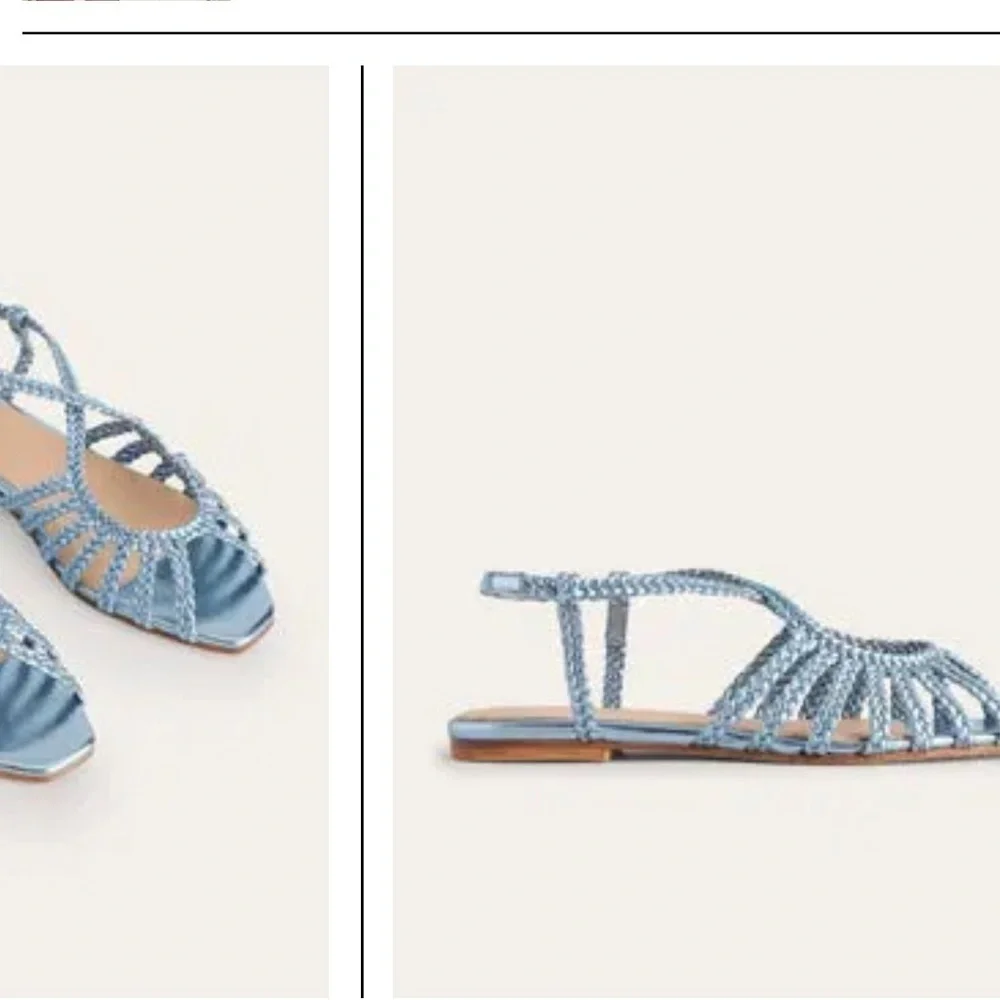 BODEN Woven Multistrap Flat Sandals‎ size 39